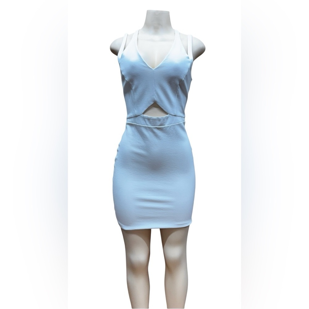 White Sleeveless Cutout Dress
